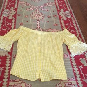 Off the shoulder yellow summer top , size S